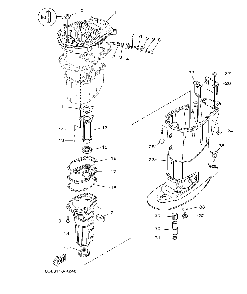 FT25FET – section 23 UPPER CASING parts diagram