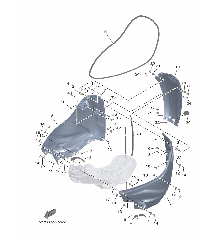 PC_XF425 (6GR1) – section 30 BOTTOM COWLING 2 parts diagram