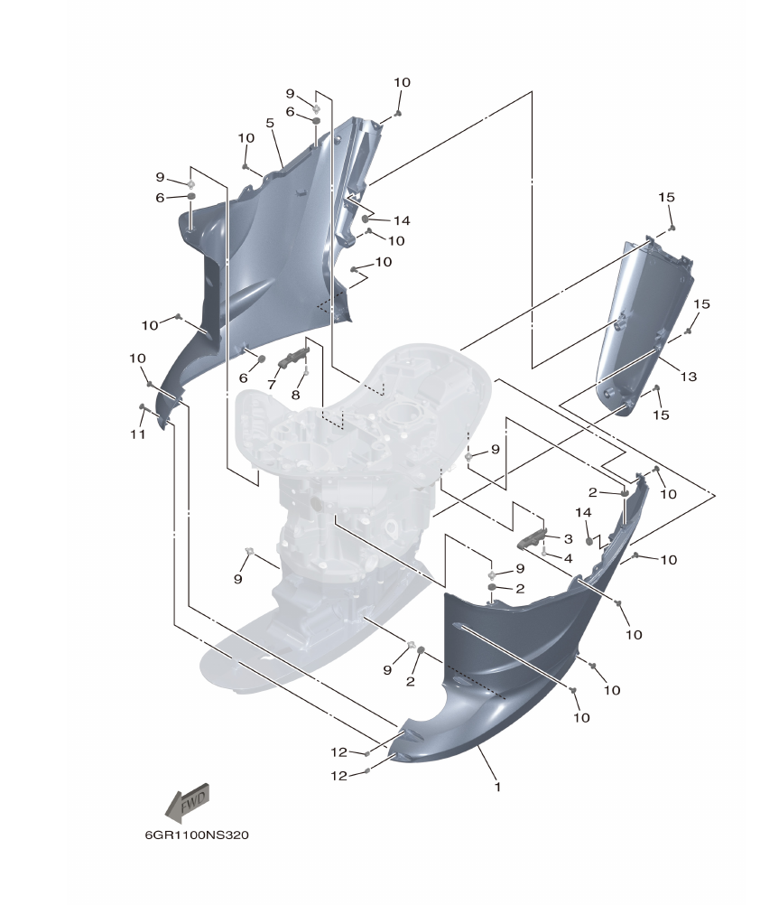 PC_XF425 (6GR1) – section 32 BOTTOM COWLING 4 parts diagram
