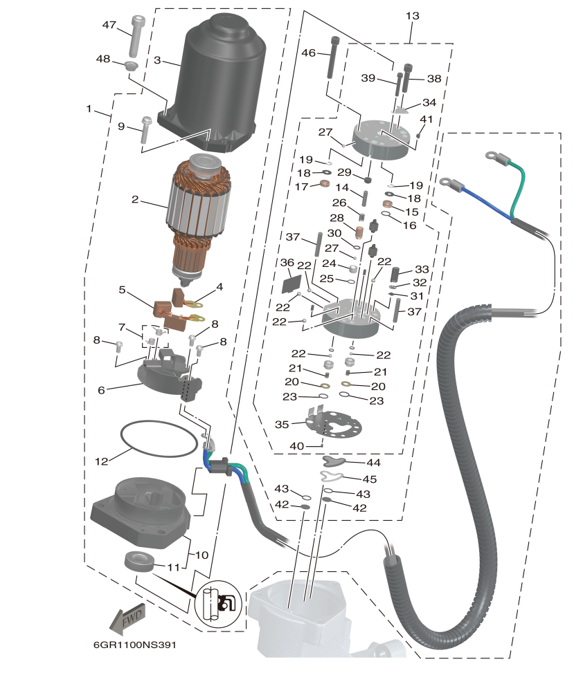 PC_XF425 (6GR1) – section 39 POWER TRIM & TILT ASSY 2 parts diagram