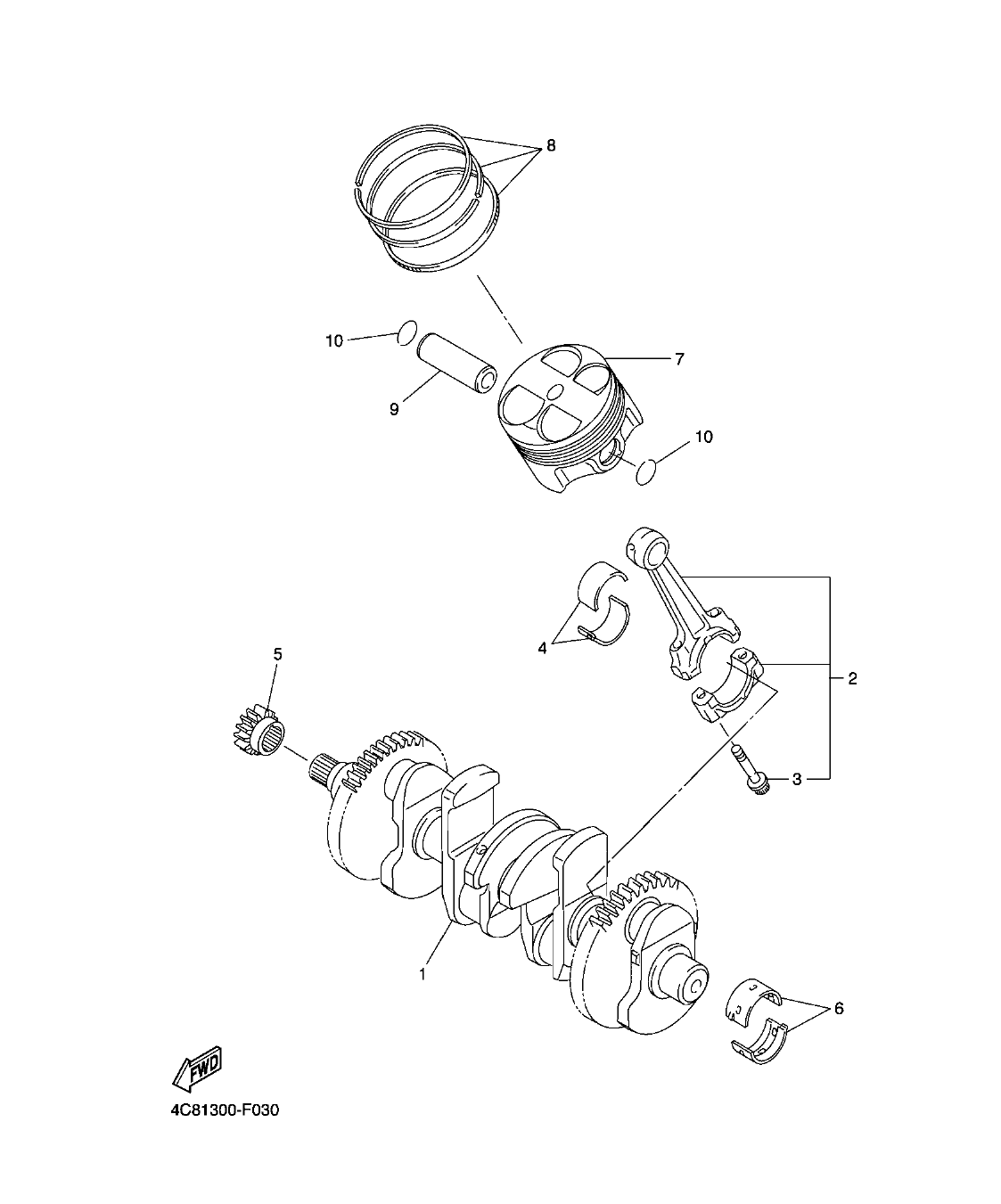 YZF-R1 – section 3 CRANKSHAFT & PISTON parts diagram