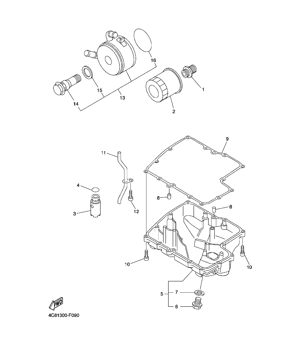 YZF-R1 – section 9 OIL CLEANER parts diagram