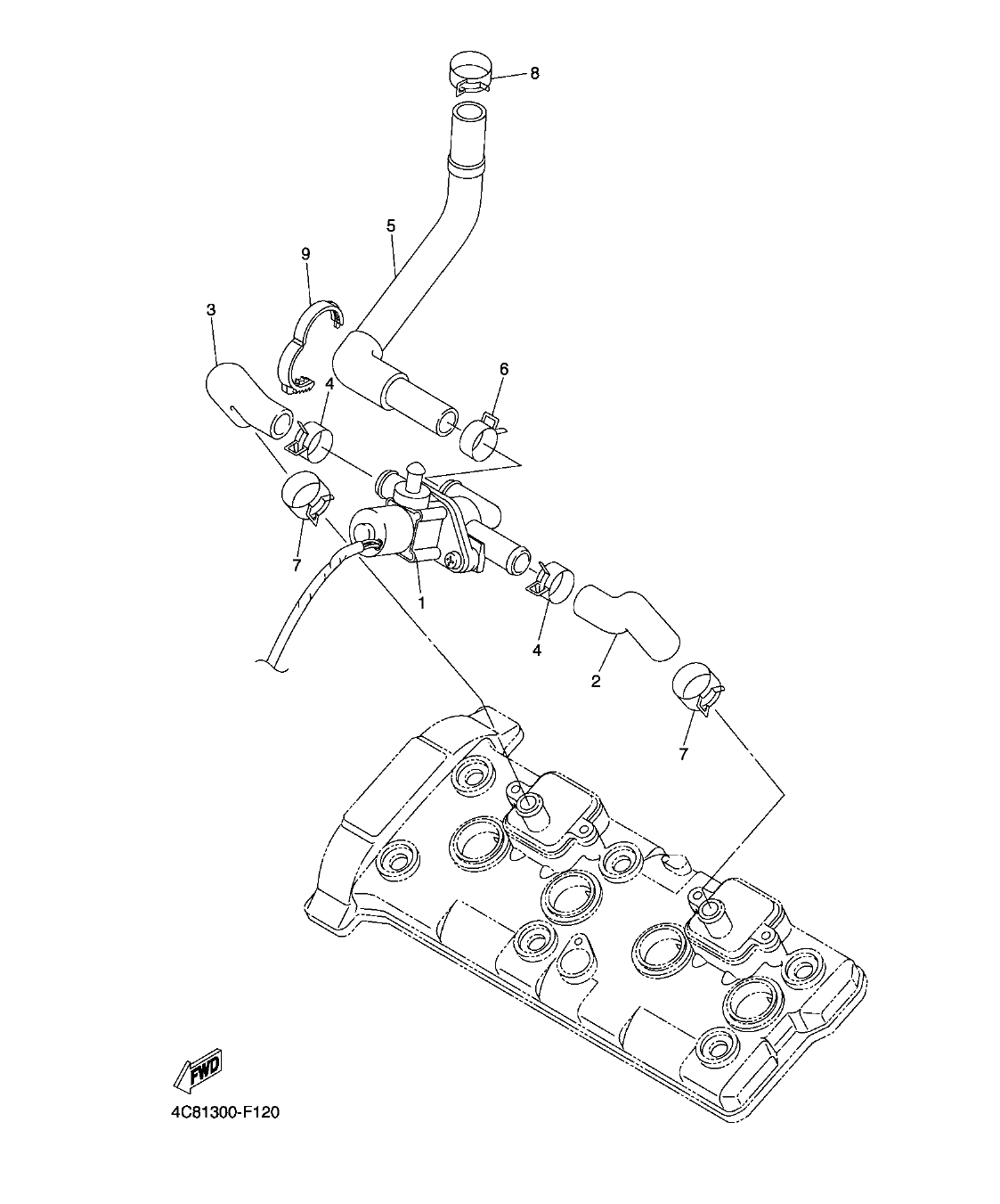 YZF-R1 – section 12 AIR INDUCTION SYSTEM parts diagram