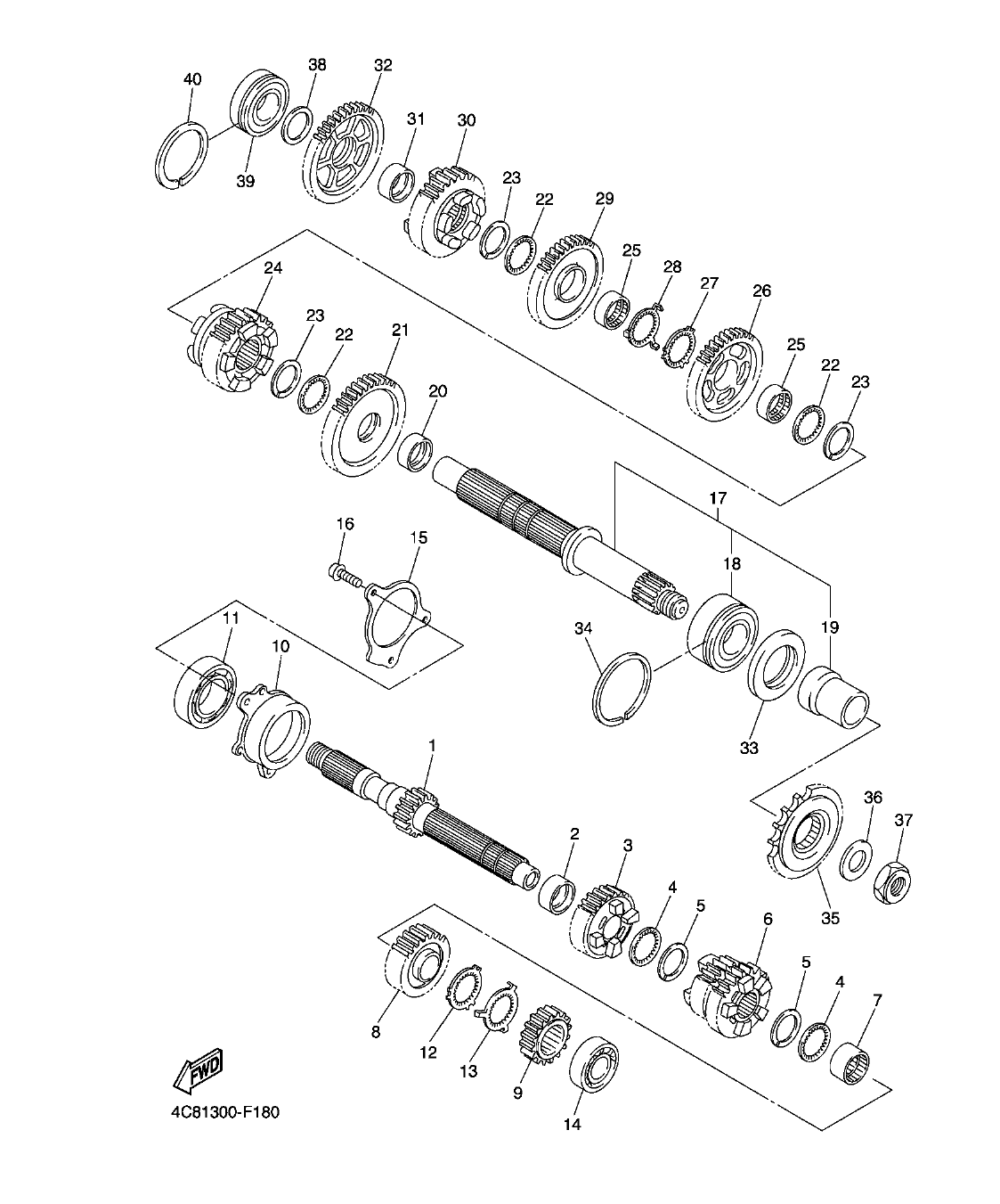 YZF-R1 – section 18 TRANSMISSION parts diagram