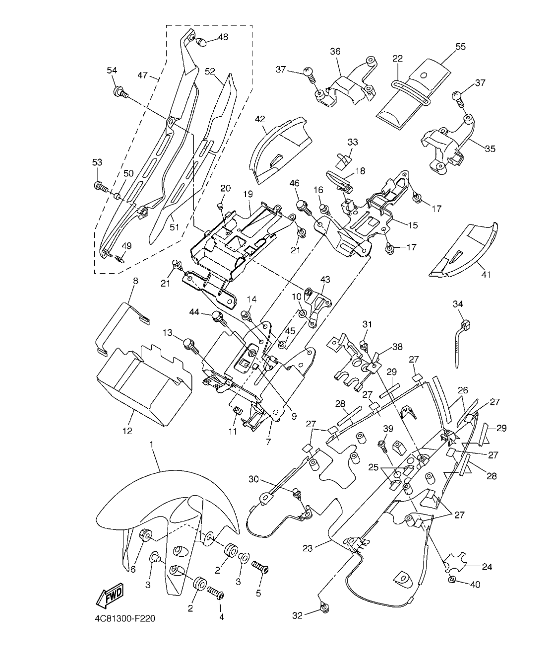 YZF-R1 – section 22 FENDER parts diagram