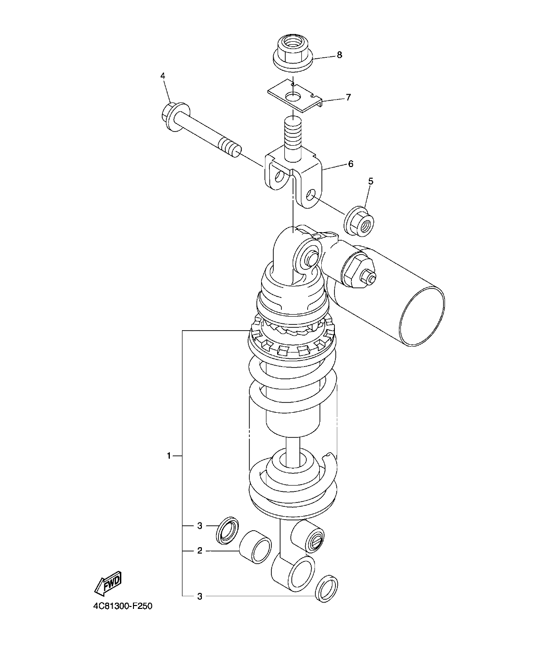 YZF-R1 – section 25 REAR SUSPENSION parts diagram