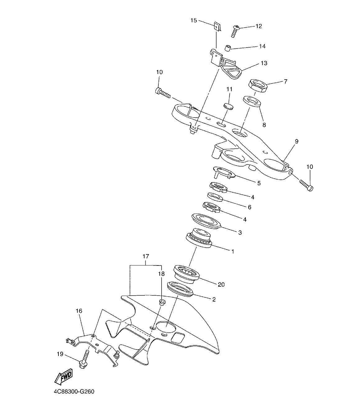 YZF-R1 – section 26 STEERING parts diagram