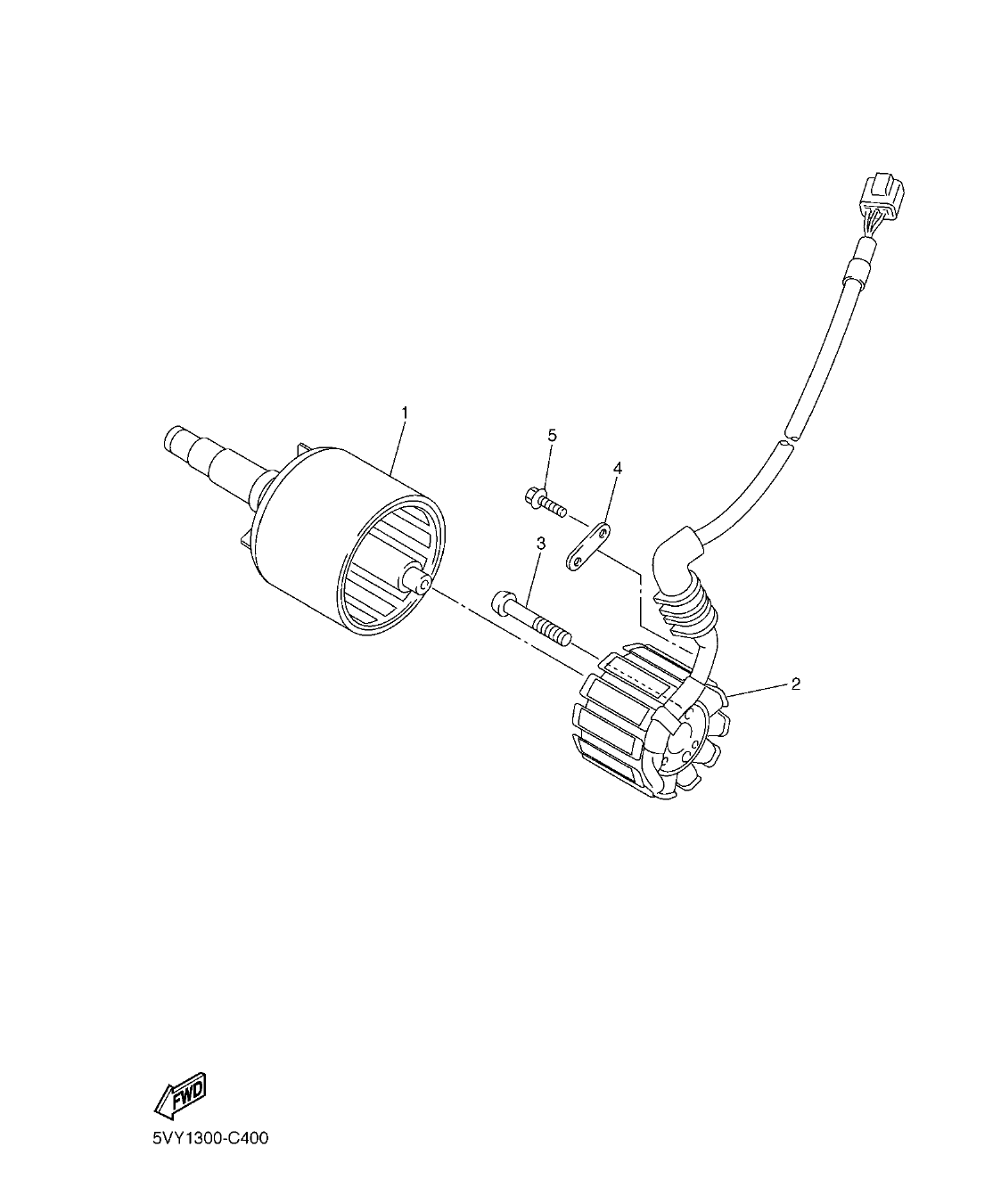 YZF-R1 – section 40 GENERATOR parts diagram