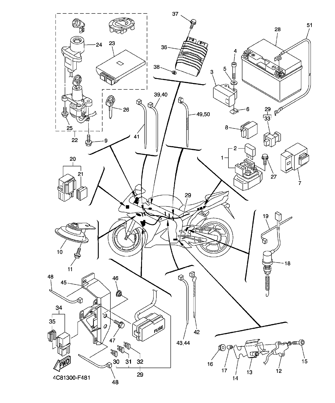 YZF-R1 – section 48 ELECTRICAL 2 parts diagram