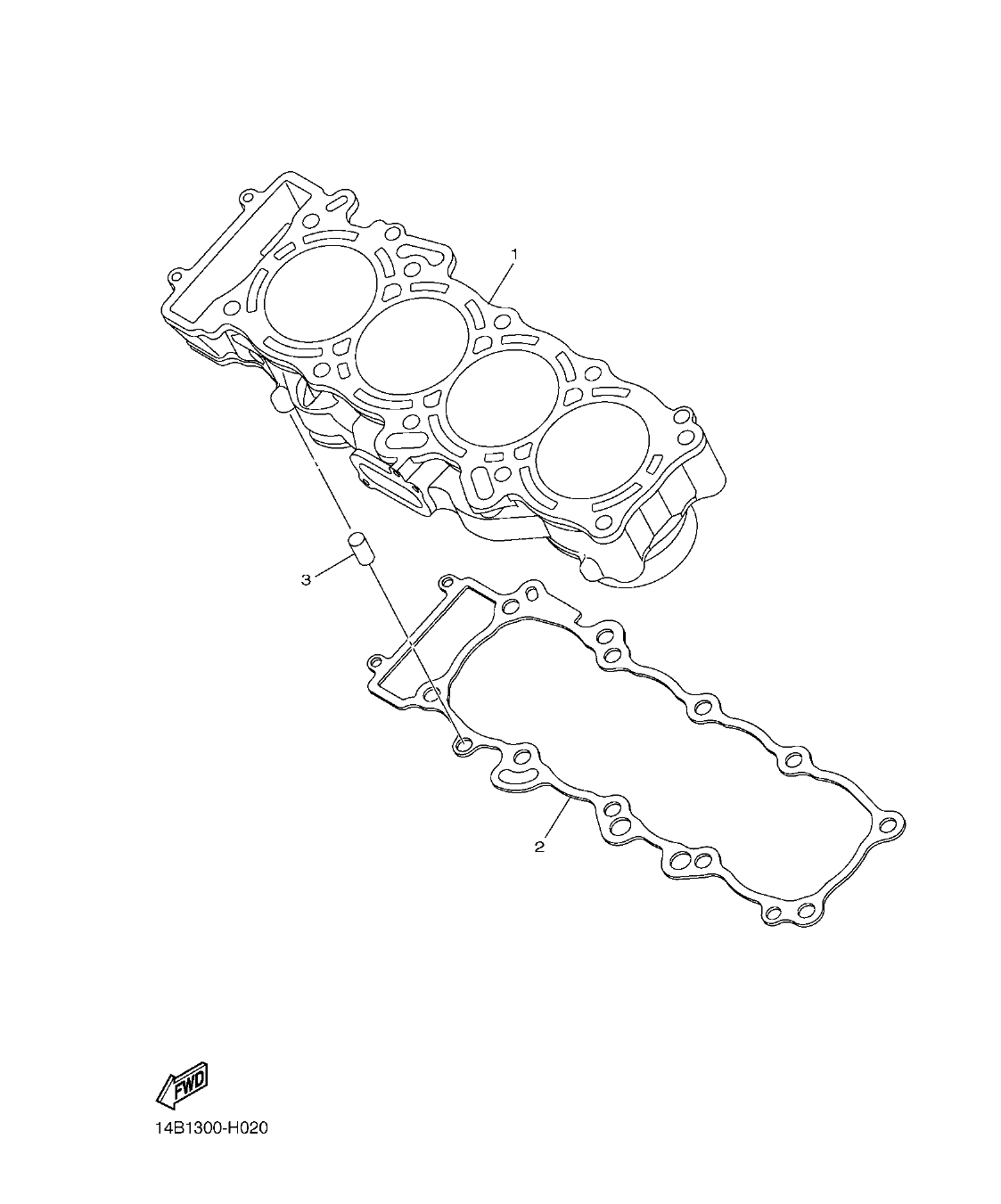 YZFR1BC – section 2 CYLINDER parts diagram