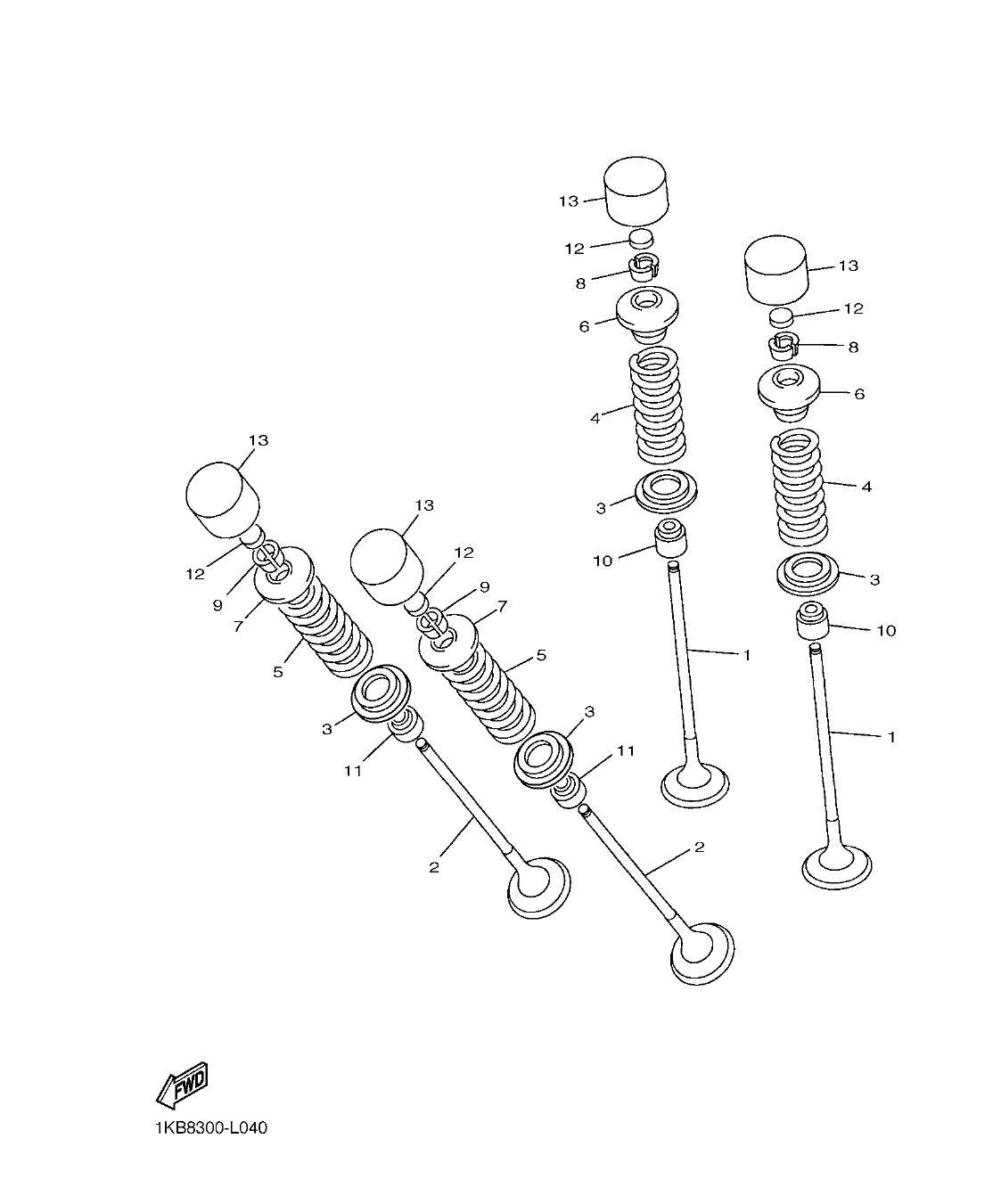 YZFR1BC – section 4 VALVE parts diagram