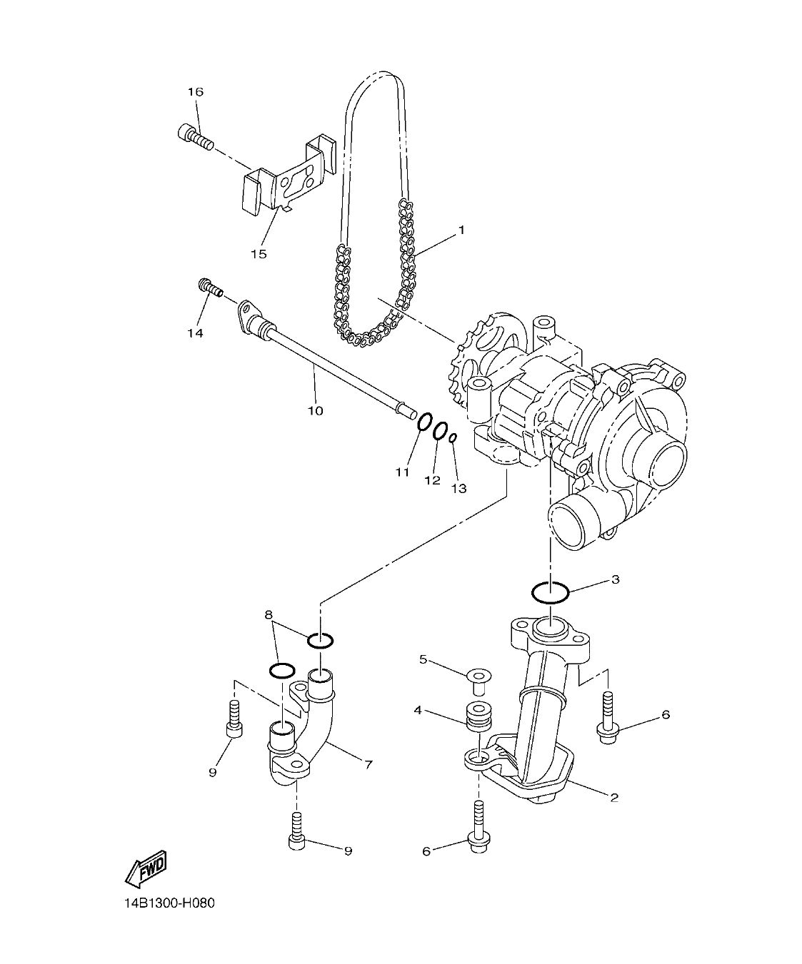 YZFR1BC – section 8 OIL PUMP parts diagram