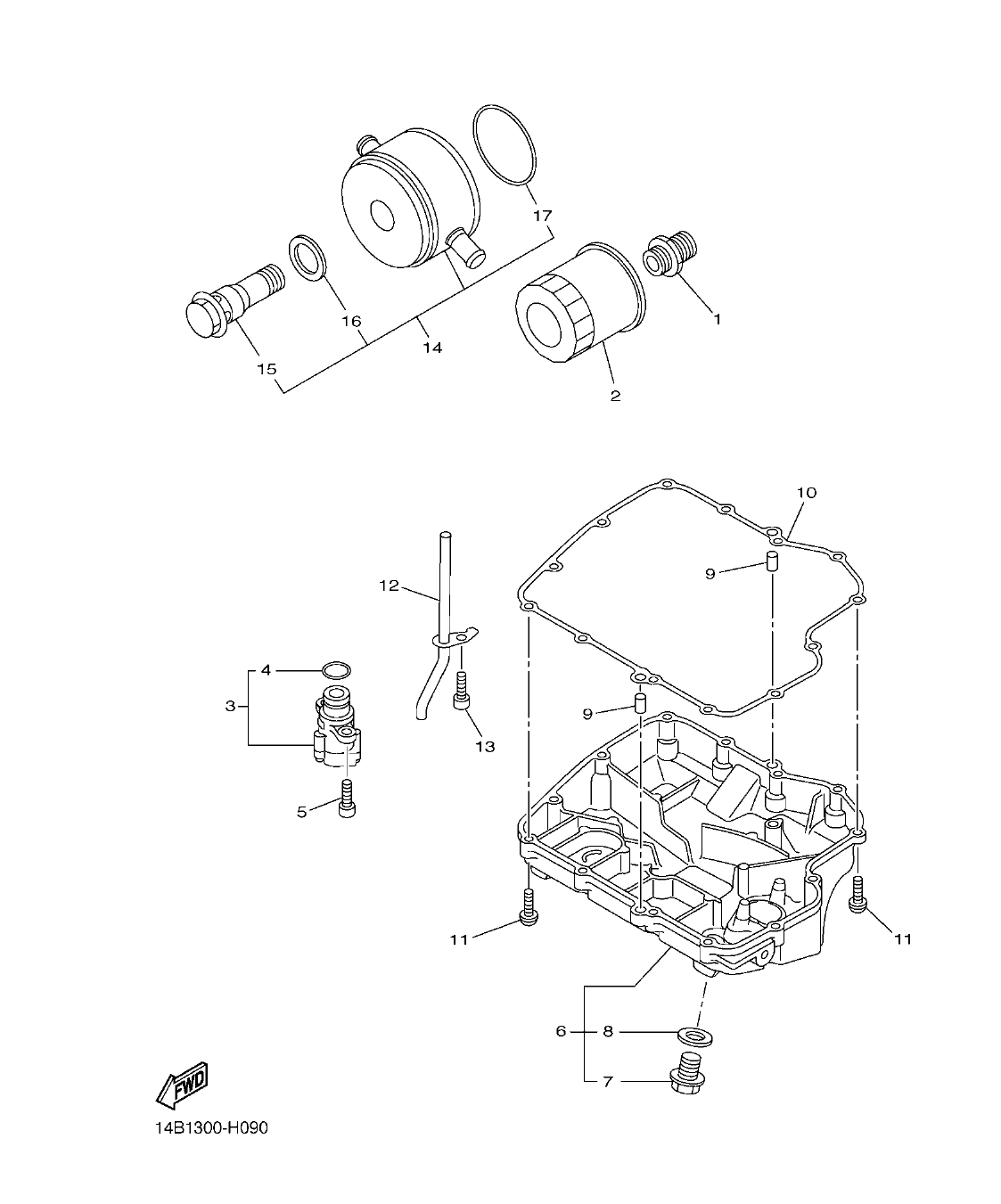 YZFR1B – section 9 OIL CLEANER parts diagram