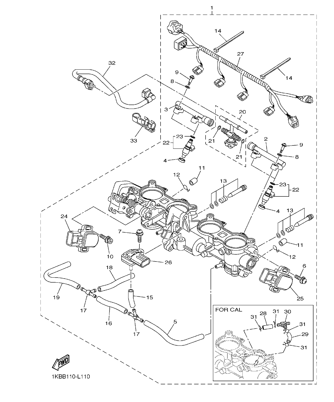YZFR1B – section 11 INTAKE 2 parts diagram