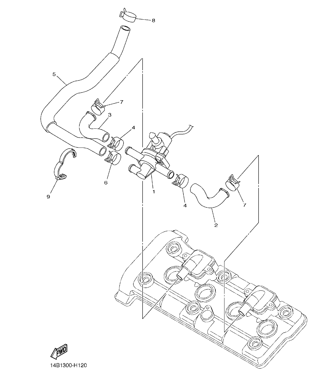 YZFR1B – section 12 AIR INDUCTION SYSTEM parts diagram