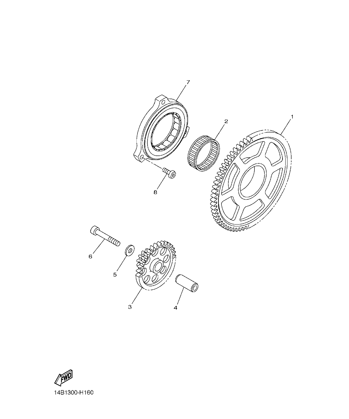 YZFR1B – section 16 STARTER parts diagram