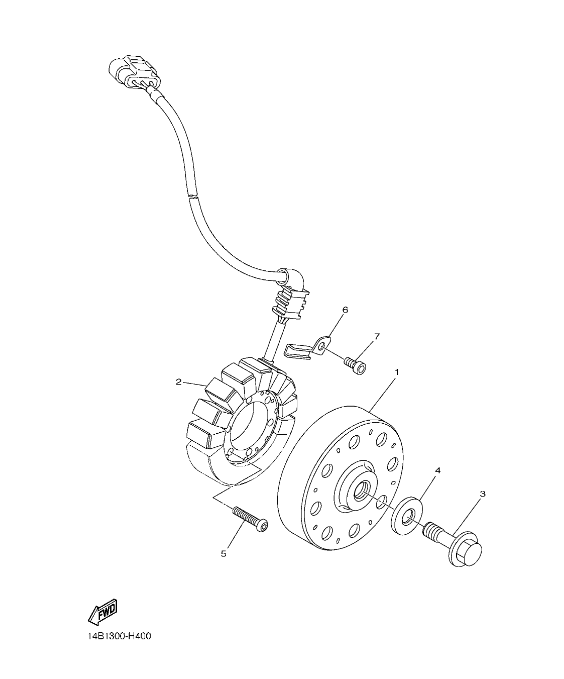 YZFR1B – section 40 GENERATOR parts diagram