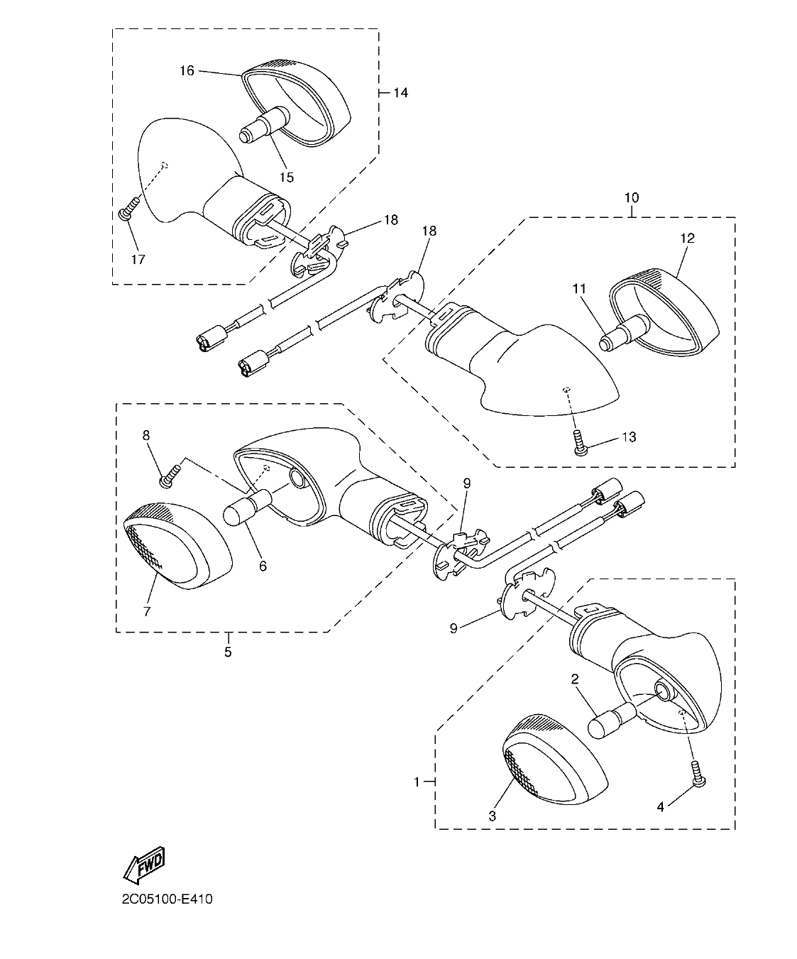 YZFR1B – section 42 FLASHER LIGHT parts diagram
