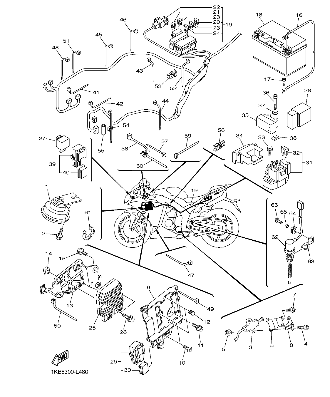 YZFR1B – section 48 ELECTRICAL 2 parts diagram