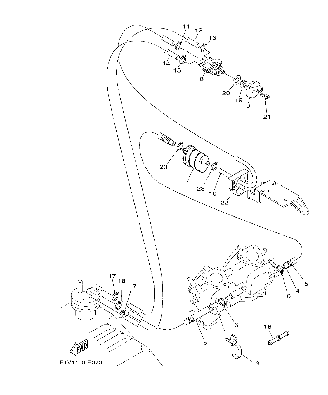VX700-E – section 7 FUEL parts diagram