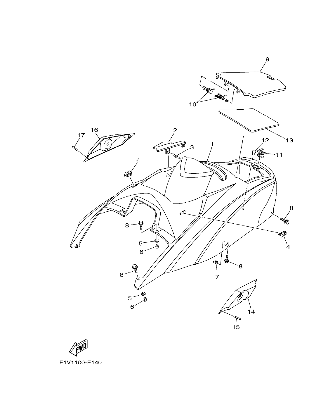 Fig. 14 – ENGINE HATCH 1 diagram