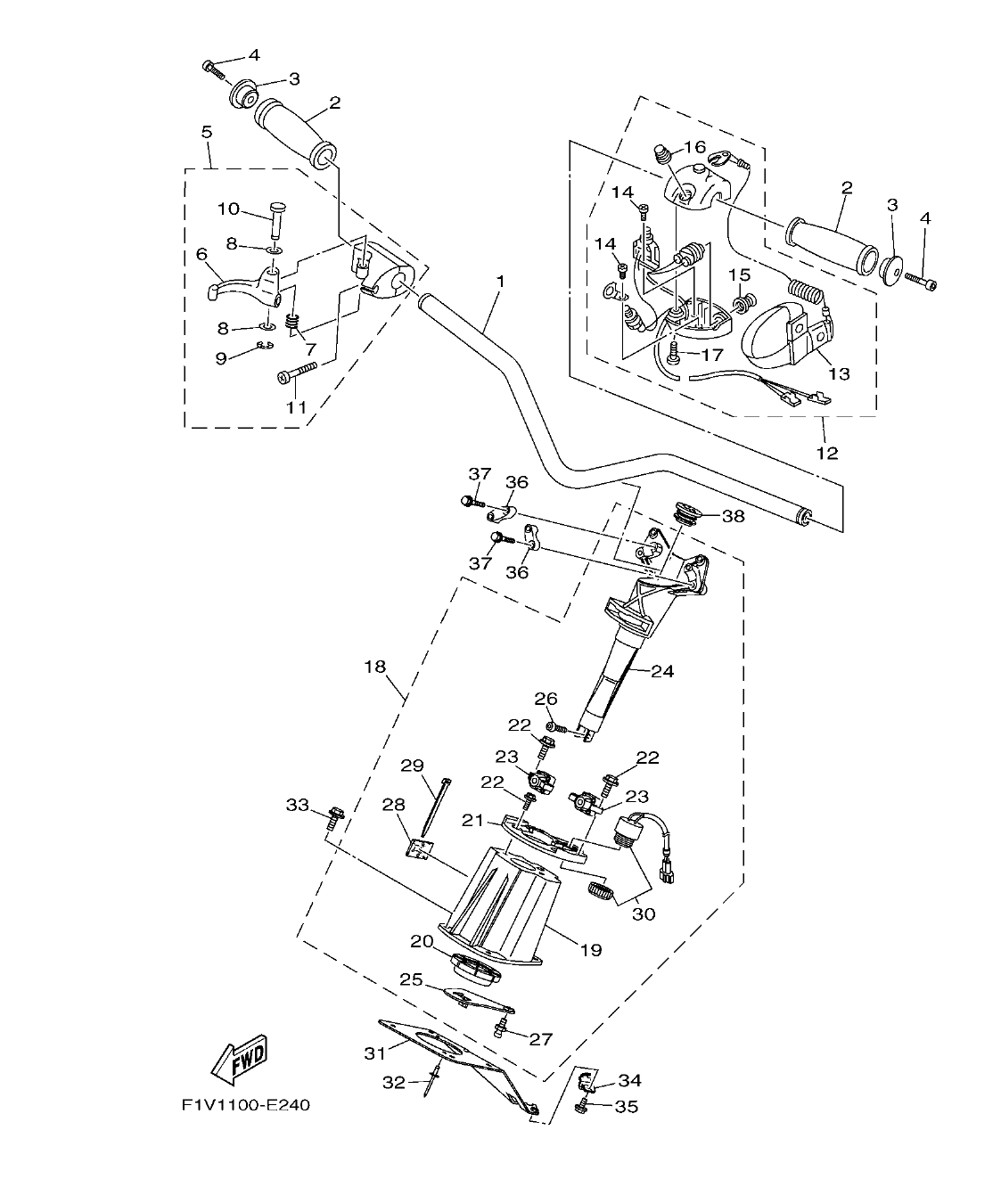 VX700-E – section 24 STEERING 1 parts diagram