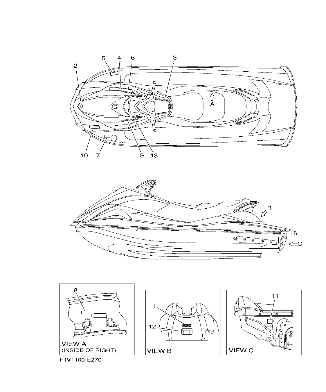VX700-E – section 27 IMPORTANT LABELS parts diagram