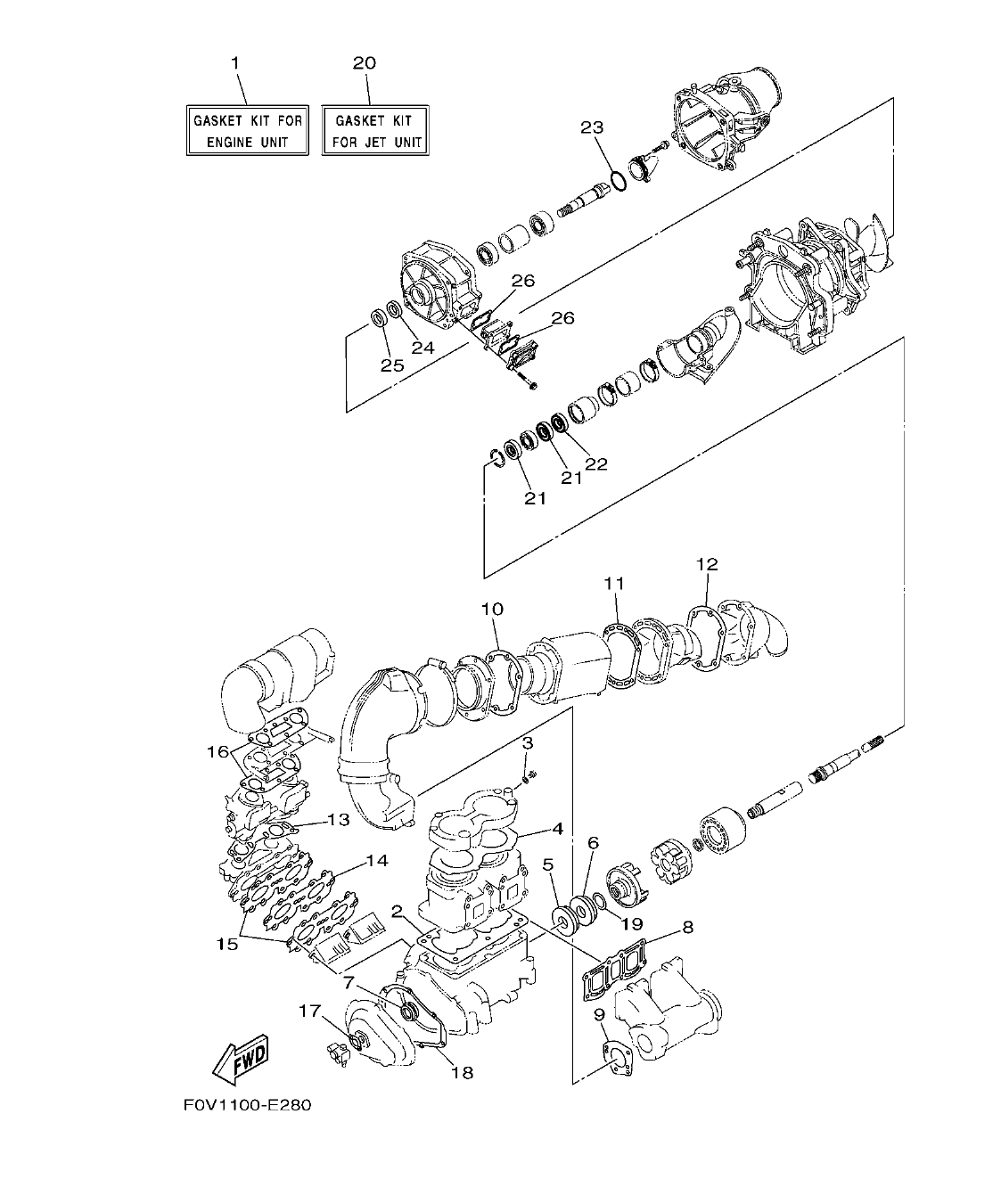 VX700-E – section 28 REPAIR KIT 1 parts diagram