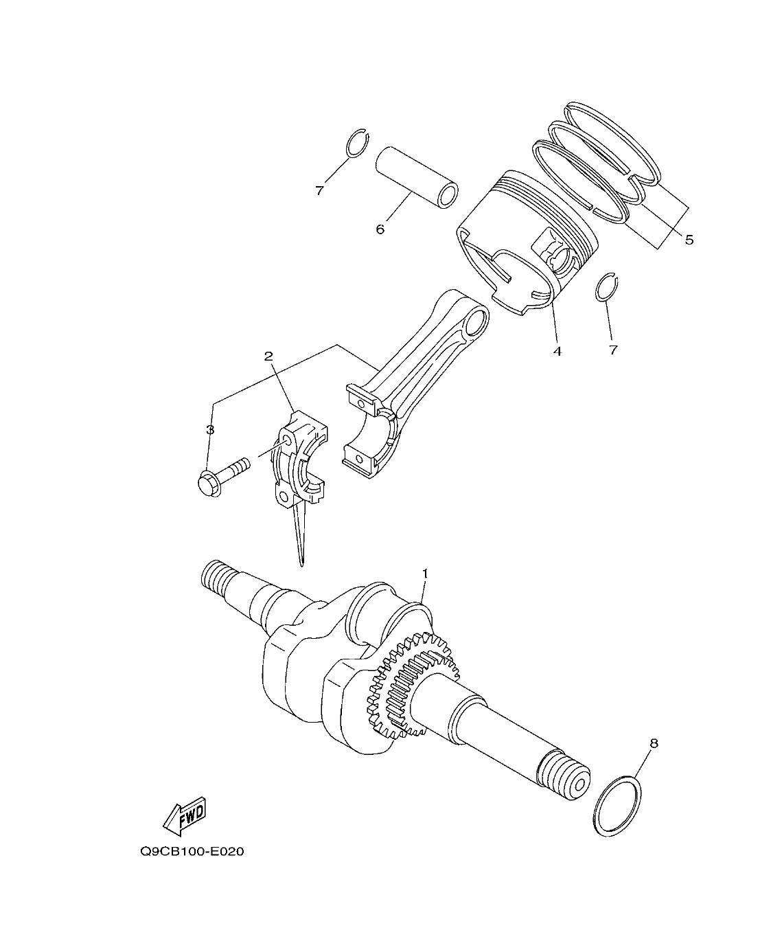 YP20G – section 2 CRANKSHAFT & PISTON parts diagram