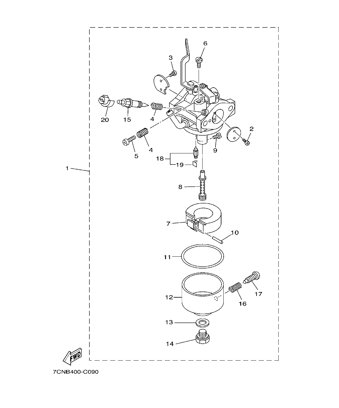 YP20G – section 8 CARBURETOR 2 parts diagram