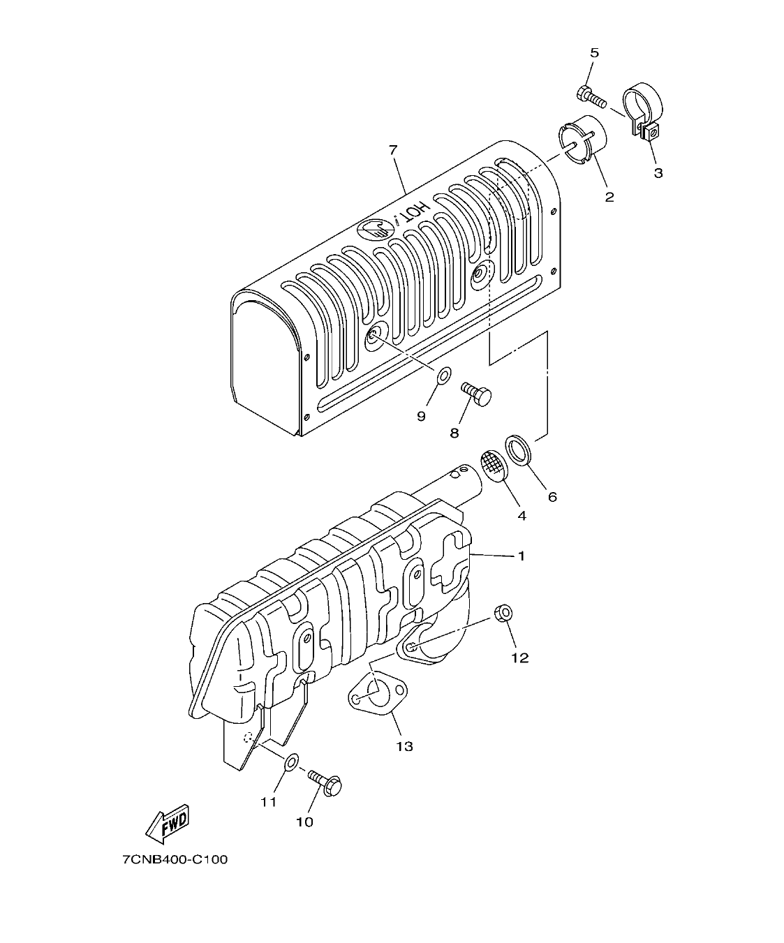 YP20G – section 9 EXHAUST parts diagram