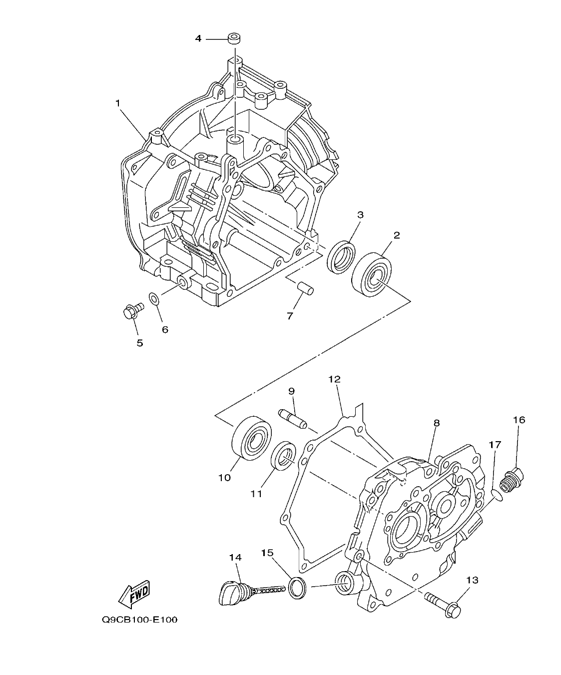 YP30G – section 10 CRANKCASE parts diagram