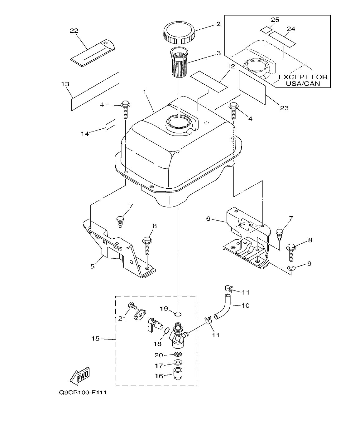 YP20G – section 11 FUEL TANK parts diagram