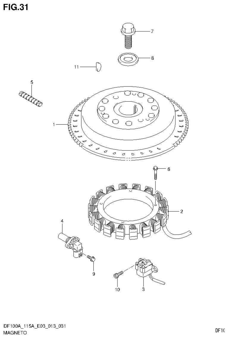 Suzuki DF115AT, DF115AZ MAGNETO parts diagram