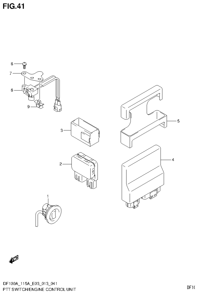 Suzuki DF115AT, DF115AZ PTT SWITCH/ENGINE CONTROL UNIT (DF115AT E03) parts diagram