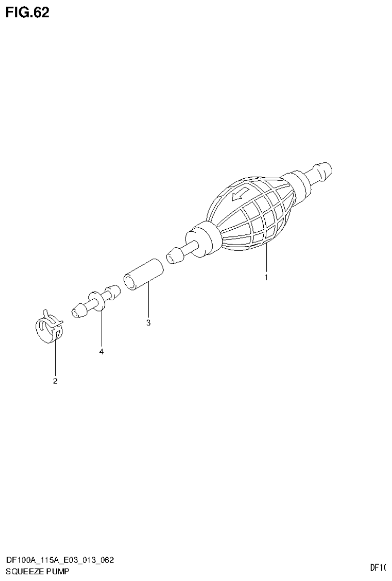 Suzuki DF115AT, DF115AZ SQUEEZE PUMP parts diagram
