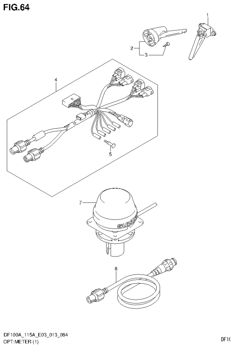 Suzuki DF115AT, DF115AZ OPT:METER (1) parts diagram