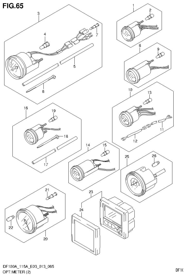 Suzuki DF115AT, DF115AZ OPT:METER (2) parts diagram