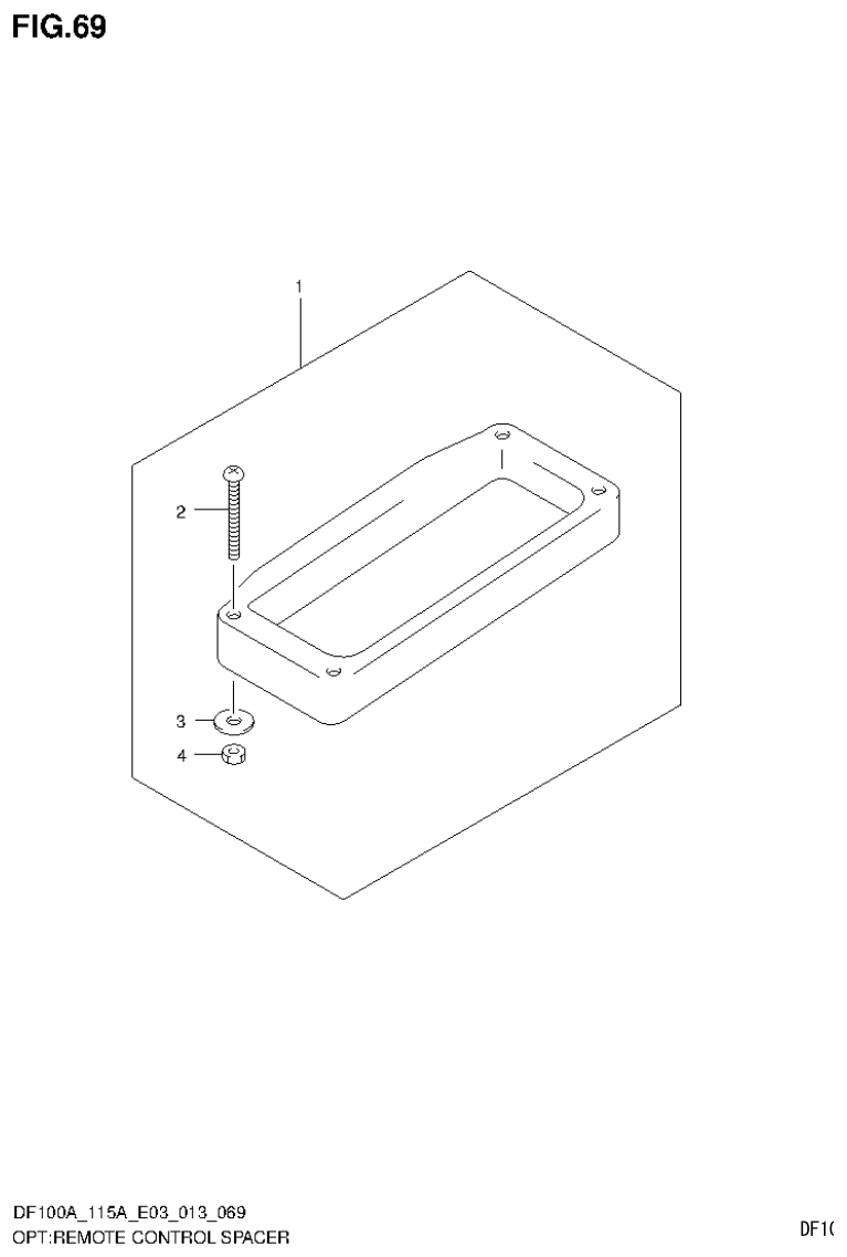 Suzuki DF115AT, DF115AZ OPT:REMOTE CONTROL SPACER parts diagram