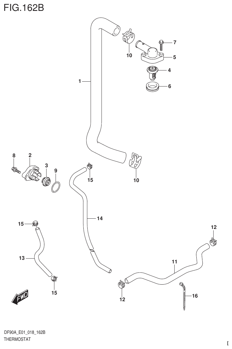 Suzuki DF80A, DF90A, DF90ATH, DF100B THERMOSTAT (DF70ATH)(DF80A)(DF90ATH) parts diagram