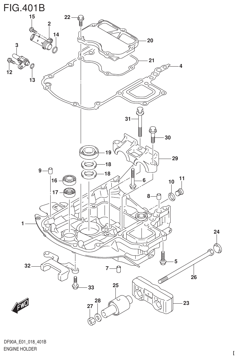 Suzuki DF80A, DF90A, DF90ATH, DF100B ENGINE HOLDER (DF70ATH)(DF80A)(DF90ATH) parts diagram