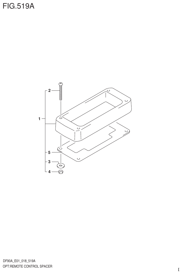 Suzuki DF80A, DF90A, DF90ATH, DF100B OPT:REMOTE CONTROL SPACER parts diagram
