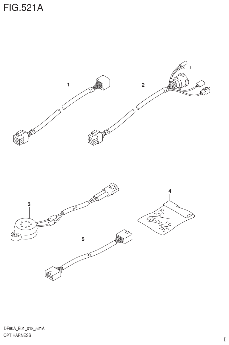 Suzuki DF80A, DF90A, DF90ATH, DF100B OPT:HARNESS (DF70A)(DF80A)(DF90A)(DF100B) parts diagram