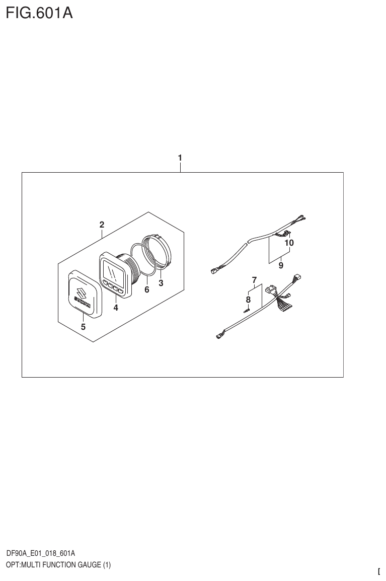 Suzuki DF80A, DF90A, DF90ATH, DF100B OPT:MULTI FUNCTION GAUGE (1) (DF70A)(DF80A)(DF90A)(DF100B) parts diagram