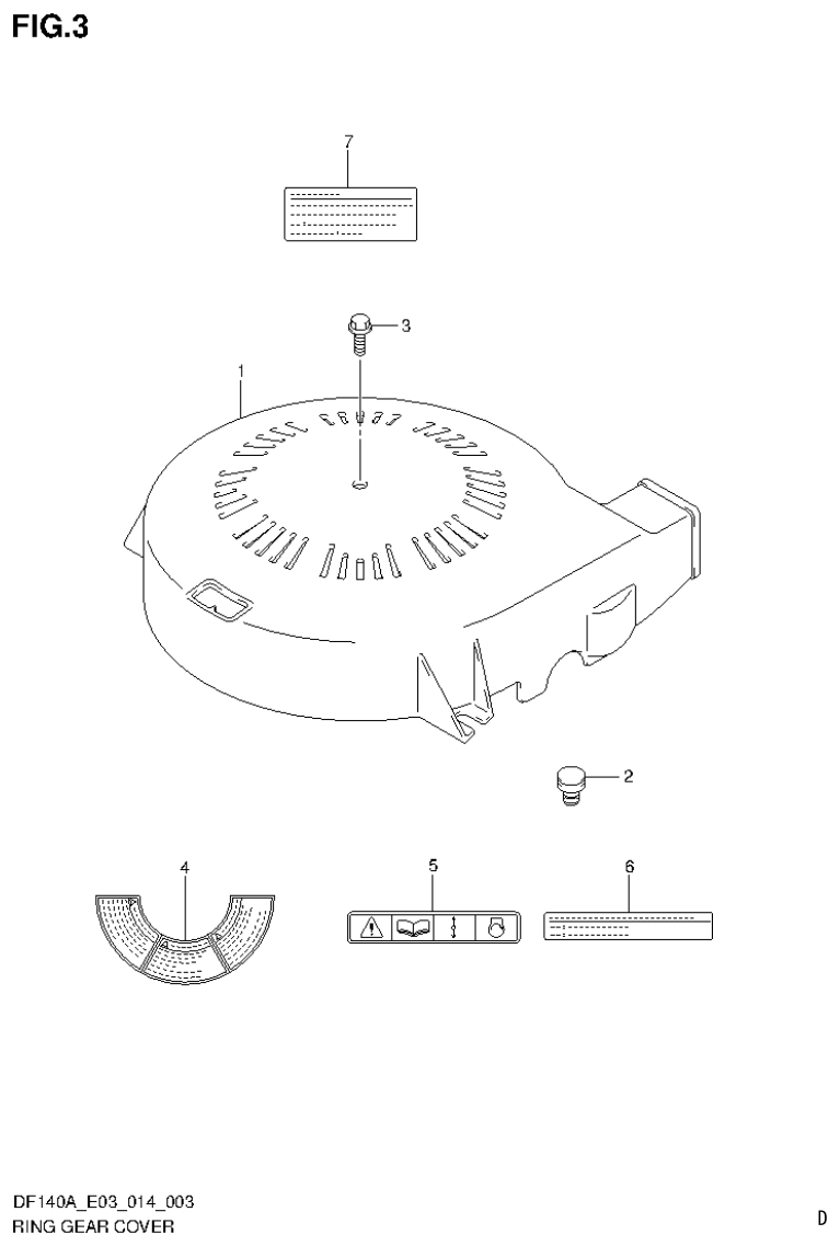 Suzuki DF115AT, DF115AZ, DF140AT, DF140AZ RING GEAR COVER parts diagram