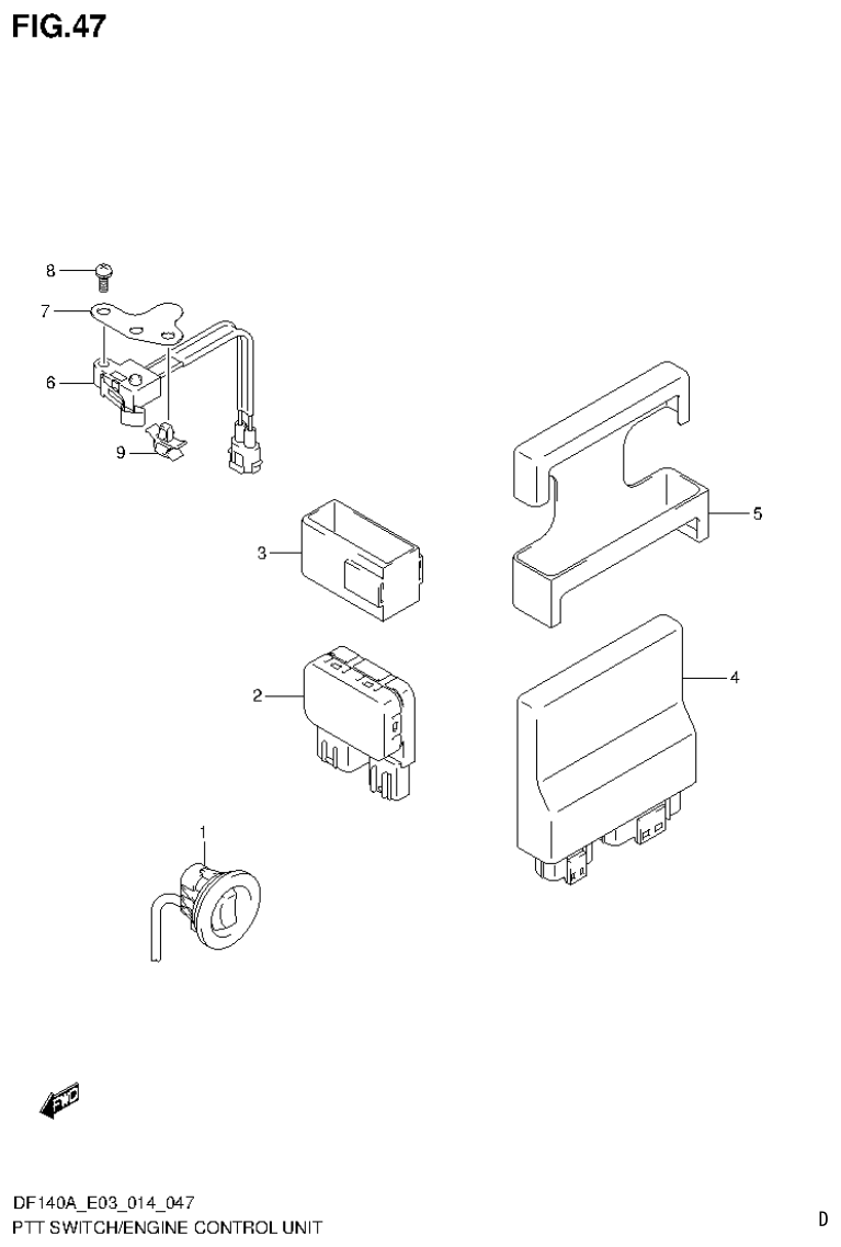 Suzuki DF115AT, DF115AZ, DF140AT, DF140AZ PTT SWITCH/ENGINE CONTROL UNIT (DF115AT E03) parts diagram