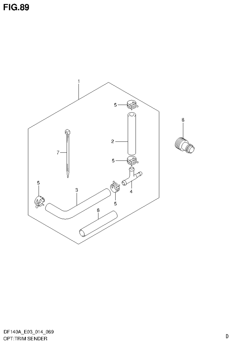 Suzuki DF115AT, DF115AZ, DF140AT, DF140AZ OPT:TRIM SENDER parts diagram