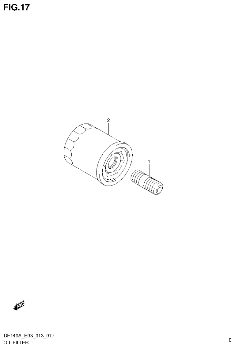 Suzuki DF140AT, DF140AZ OIL FILTER parts diagram