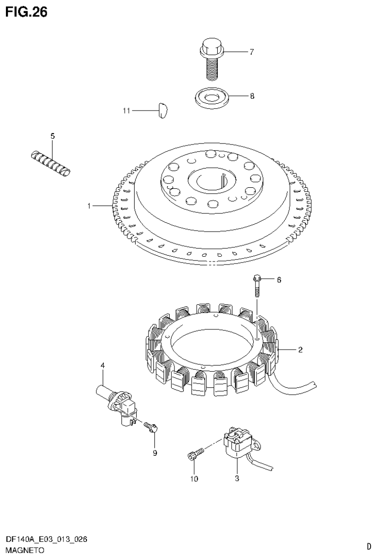 Suzuki DF140AT, DF140AZ MAGNETO parts diagram