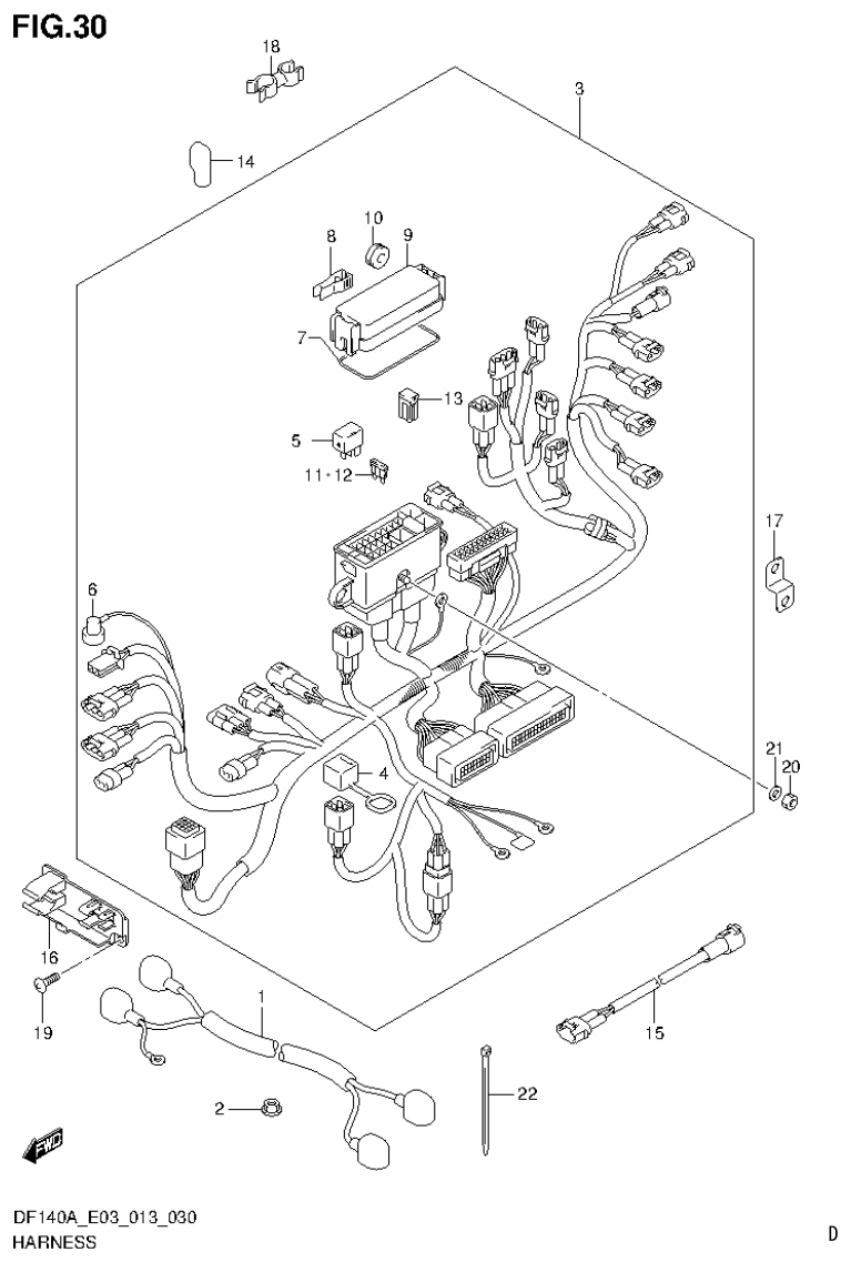 Suzuki DF140AT, DF140AZ HARNESS parts diagram